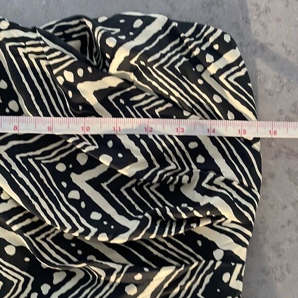 THE LIMITED strapless fit and flare dress black and cream lined zipper size 8 - Picture 12 of 14